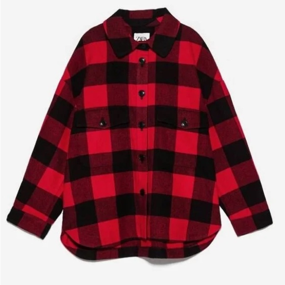 Zara Oversized Flannel Jacket